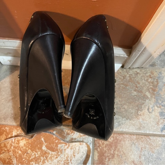 👠 Splendid & Sassy Donald Pliner Black Studded Peep Toe Heels! - Picture 10 of 13